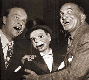 Al Jolson with Edgar Bergen and Charlie McCarthy